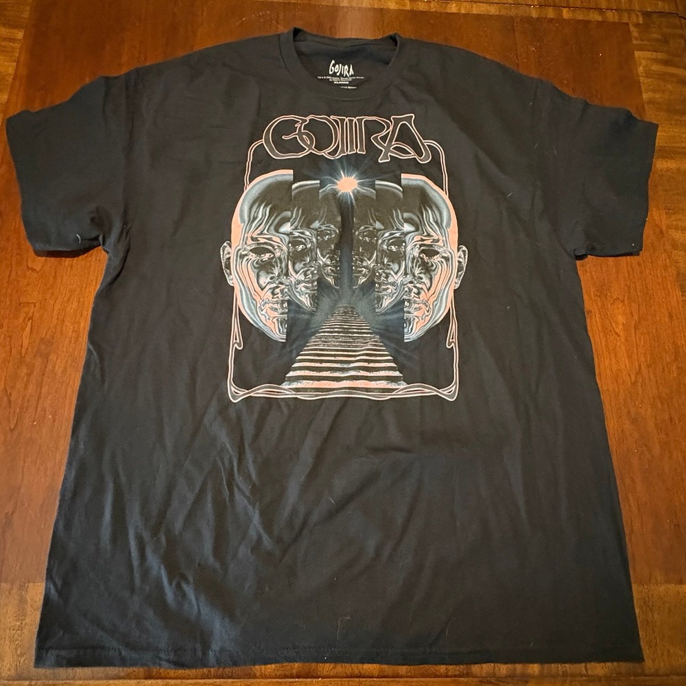 Gojira Band T-Shirt Surreal Heads & Stairs Graphic Black X-Large Metal